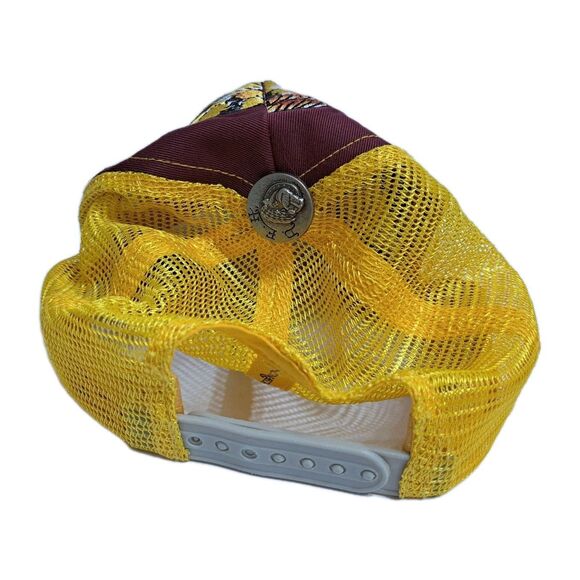 Vintage ED HARDY by Christian Audigier Yellow Red Dragon Graphic Mesh Snapback - Picture 4 of 10